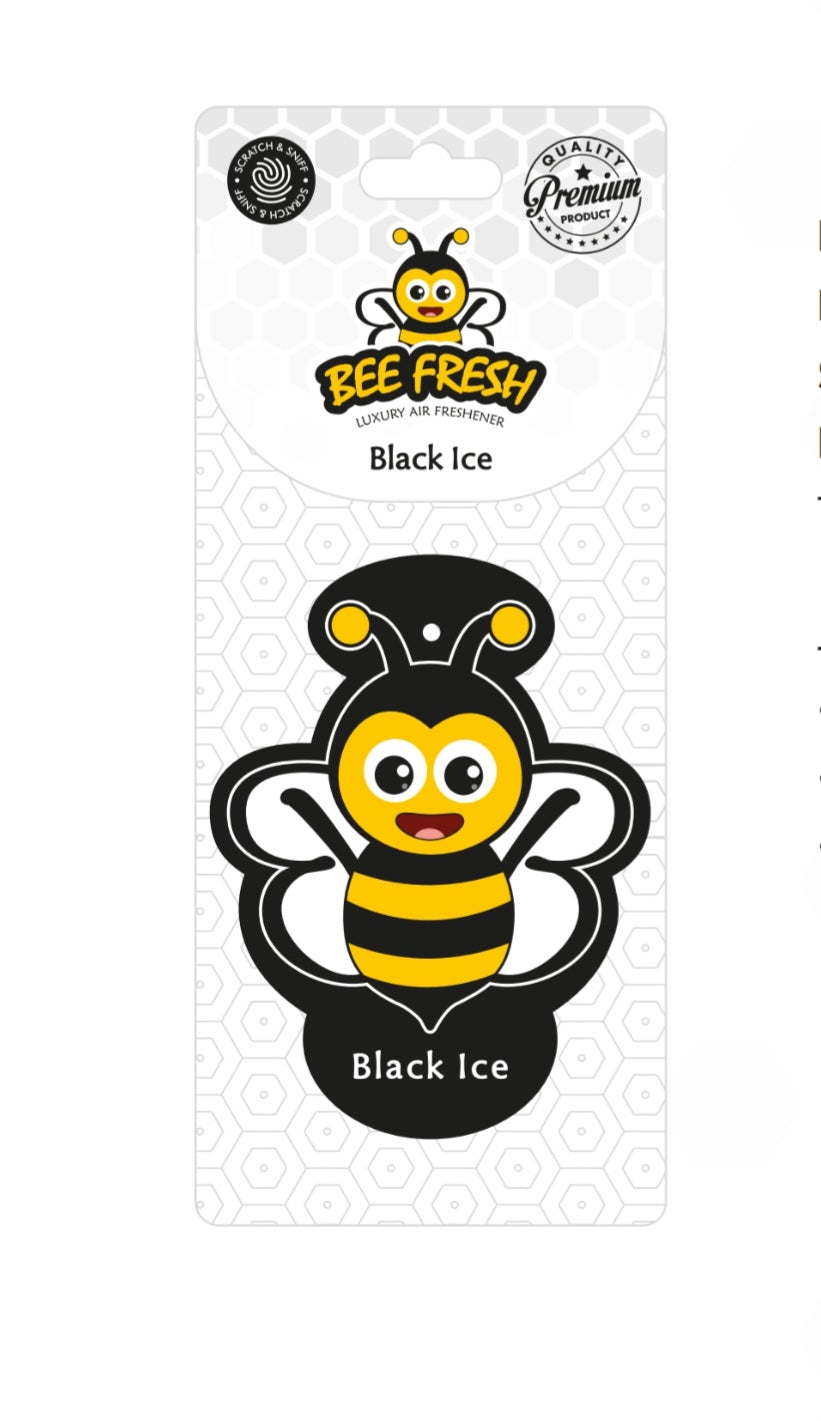 Bee fresh black bee hanging card air freshener