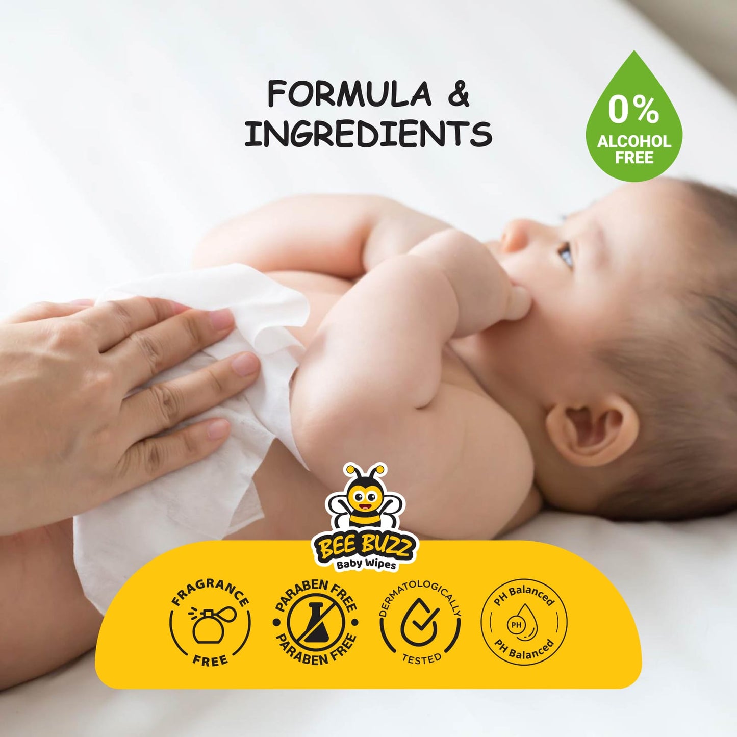 Bee Buzz baby wet wipes 72 wipes / 12 packs