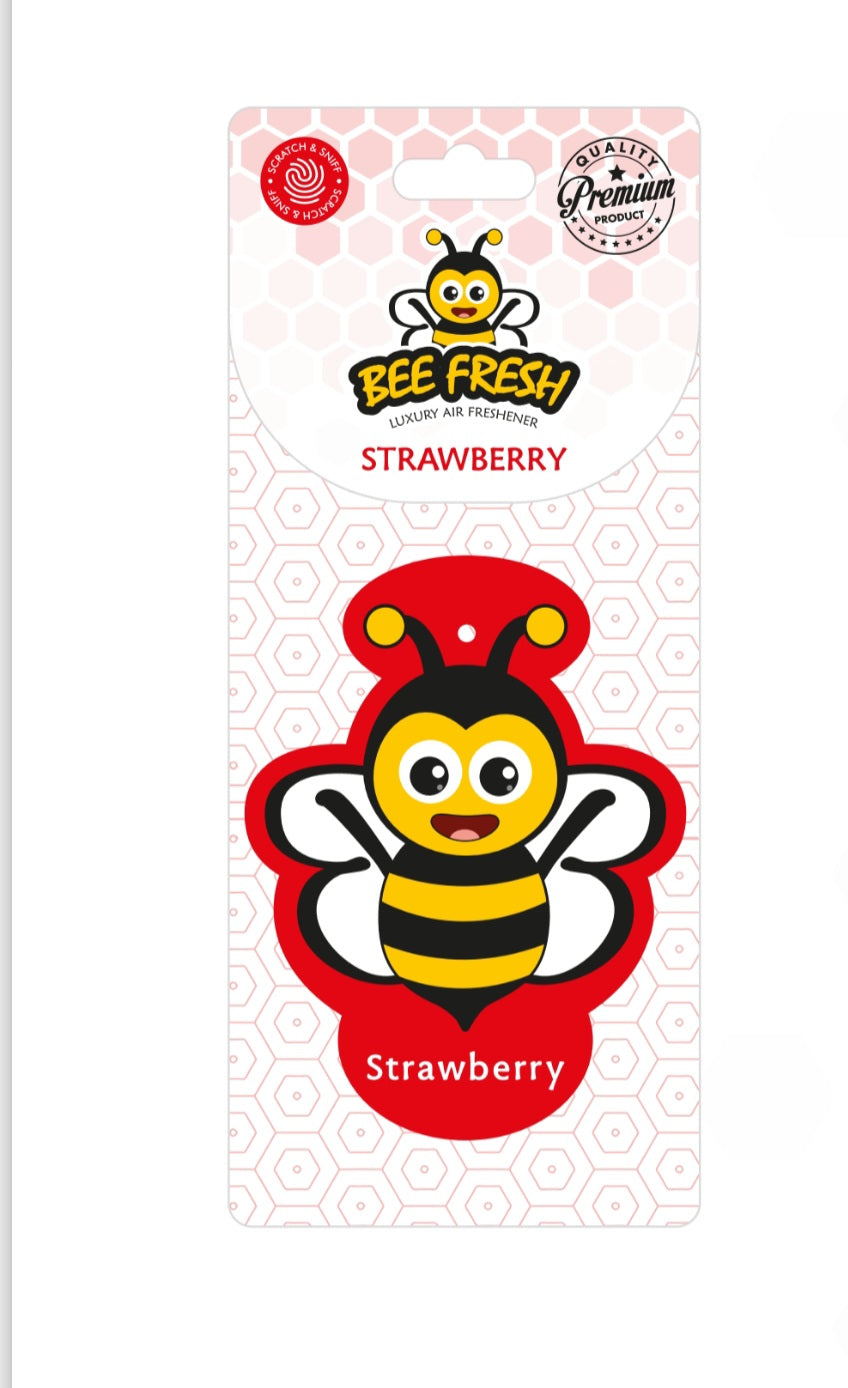 Bee fresh strawberry hanging card air freshener